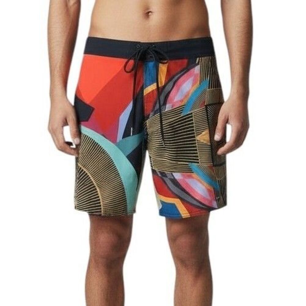 Volcom Boardshorts Mens Size 29 31' Mod Tech Quick Dry Stretch Thomas Hooper Art